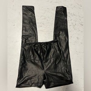Wilfred Free Faux Leather High Rise Pants Size Small Black